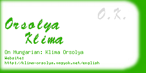 orsolya klima business card